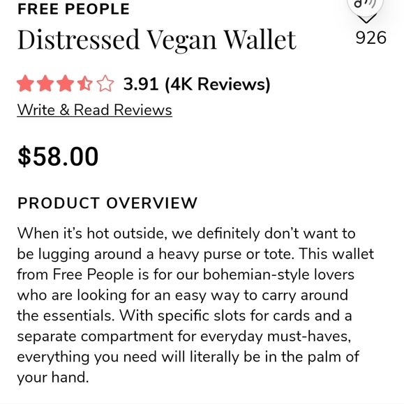 NIB Free People  Distressed Vegan Wallet - Picture 2 of 7